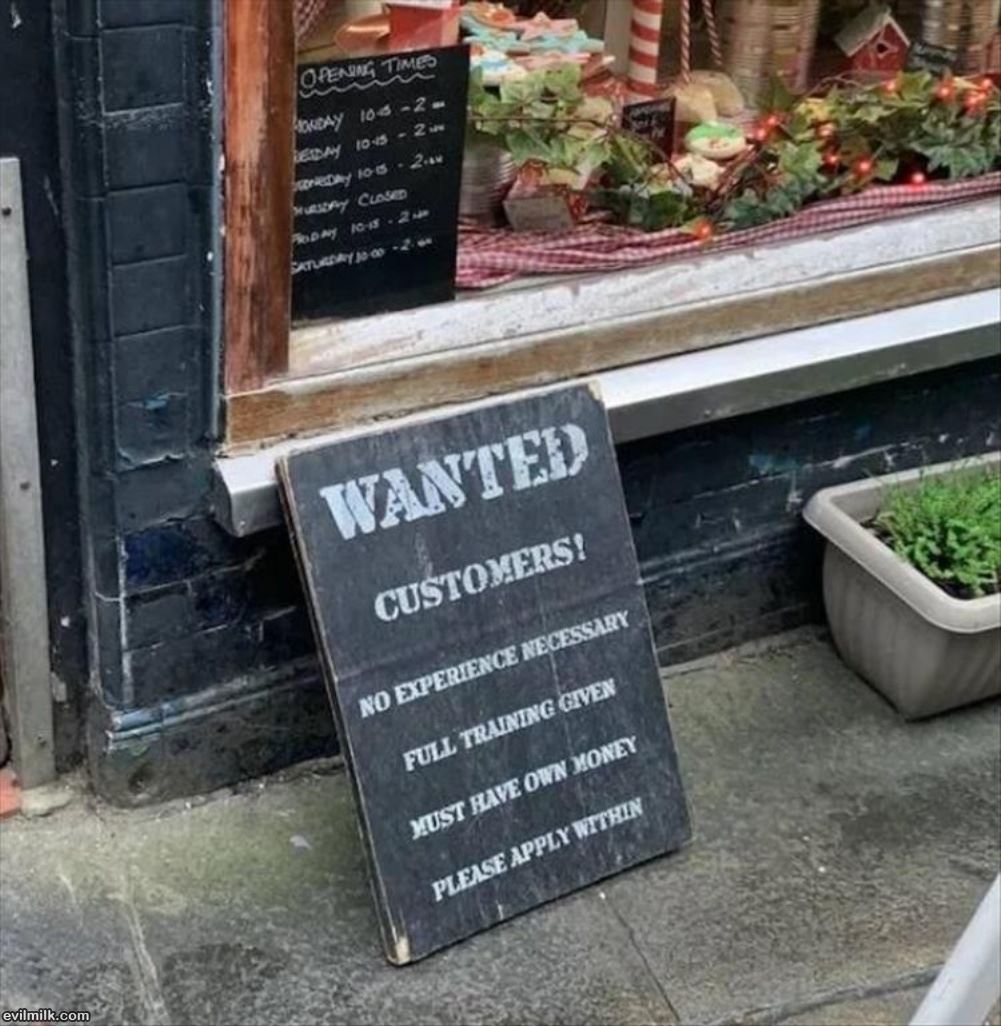 Customers Wanted