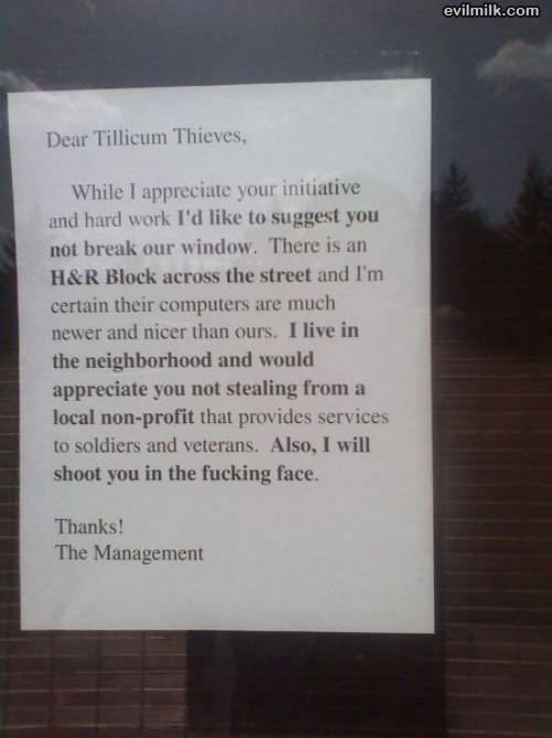 Dear Tillicum Thieves