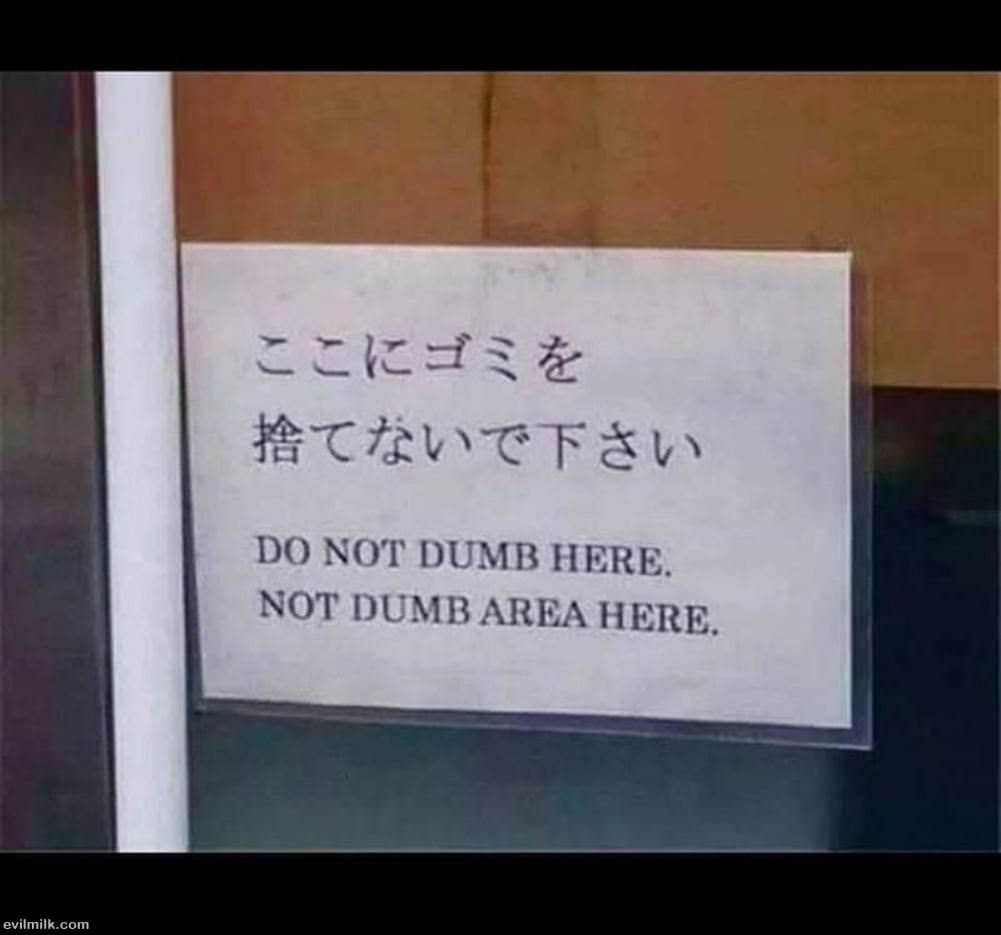 Do Not Dumb Here