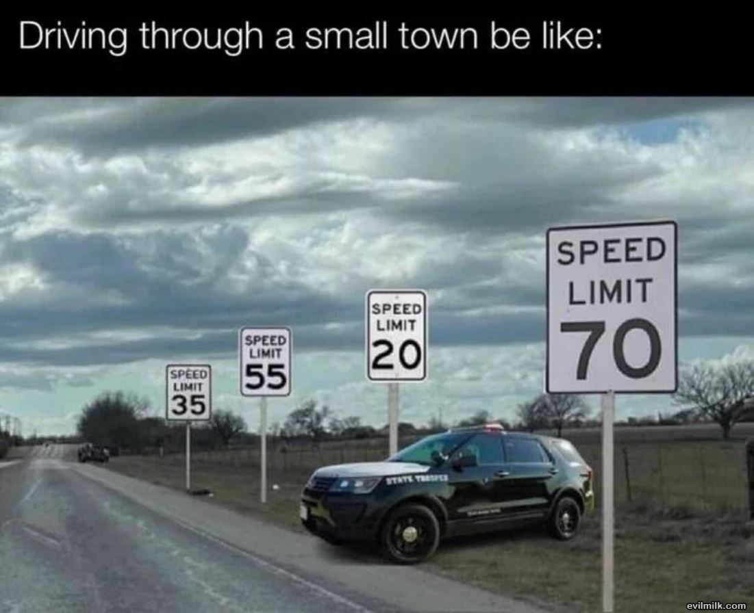 Driving Through A Small Town