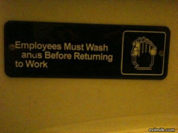 Employees Must Wash