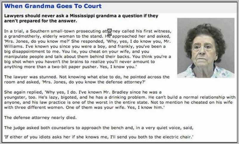 Grandma Goes To Court