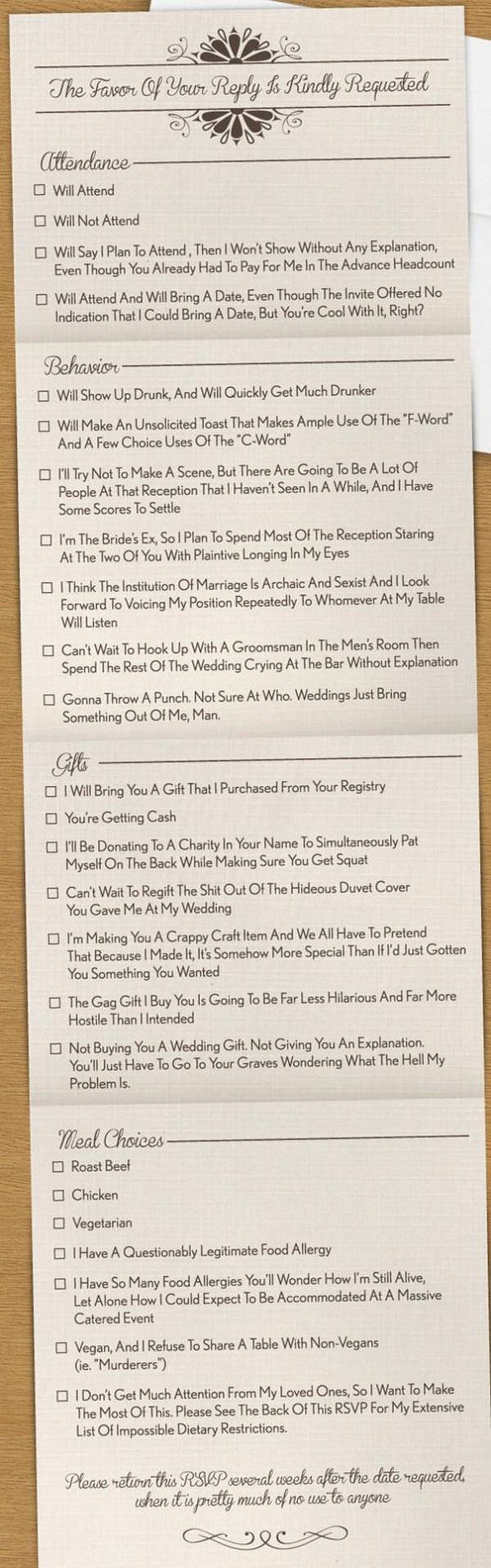 Honest Wedding Invitation