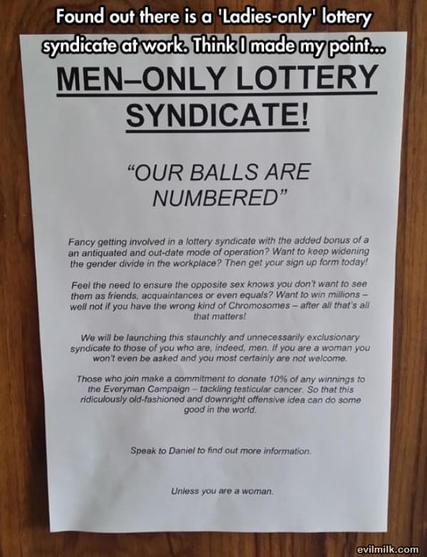 Men Only Lottery