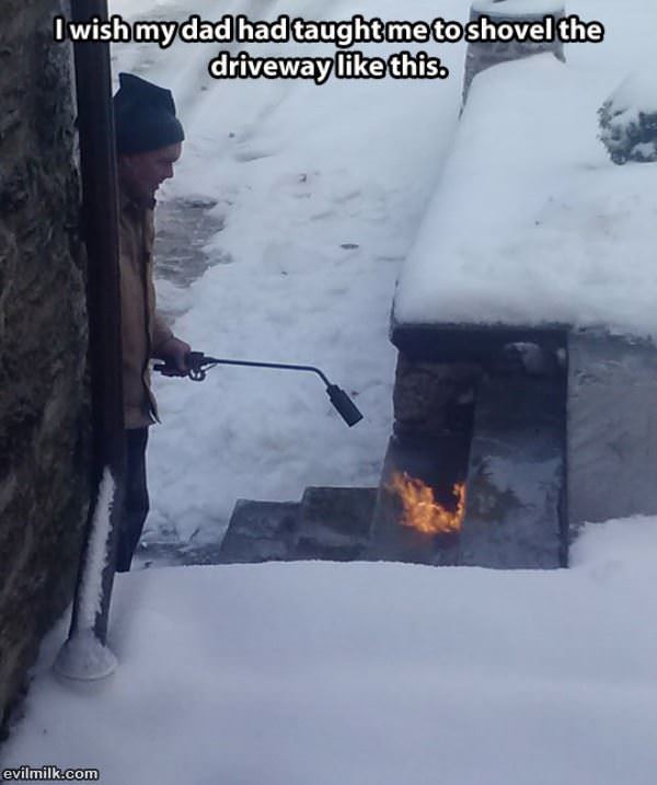 Shoveling The Driveway